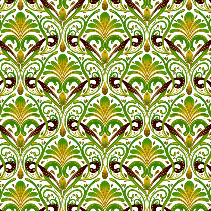 Green Art Nouveau Damask
