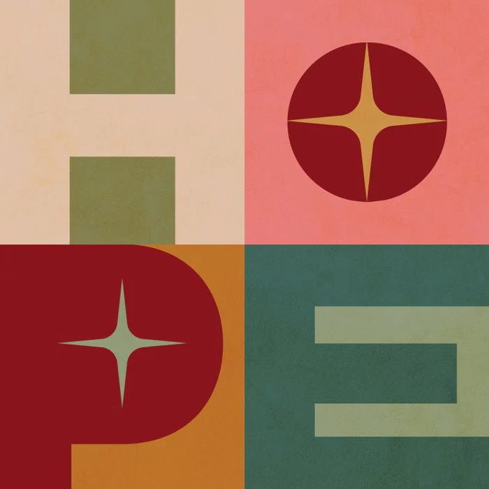 Muted mid century hope typography - Christmas Greeting