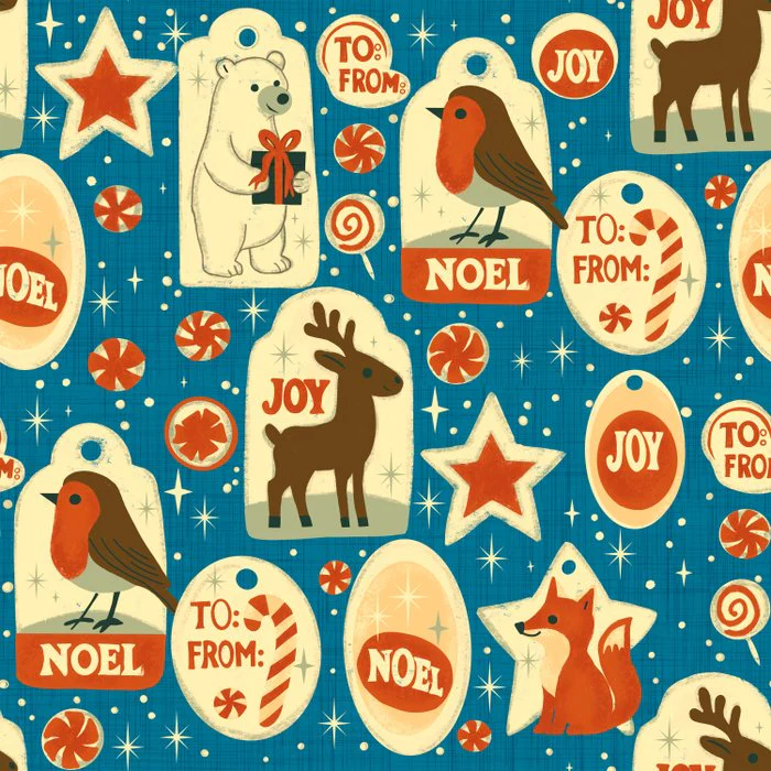 Festive Animal Christmas Tags - Retro Holiday