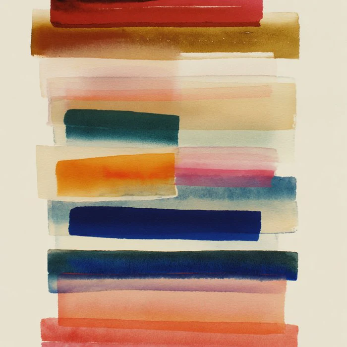 Color Block Abstract - Modern Minimalist in Warm and Cool Tones