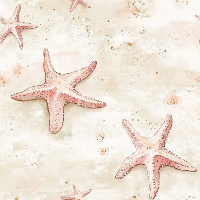 Starfish watercolor painted pastel pink