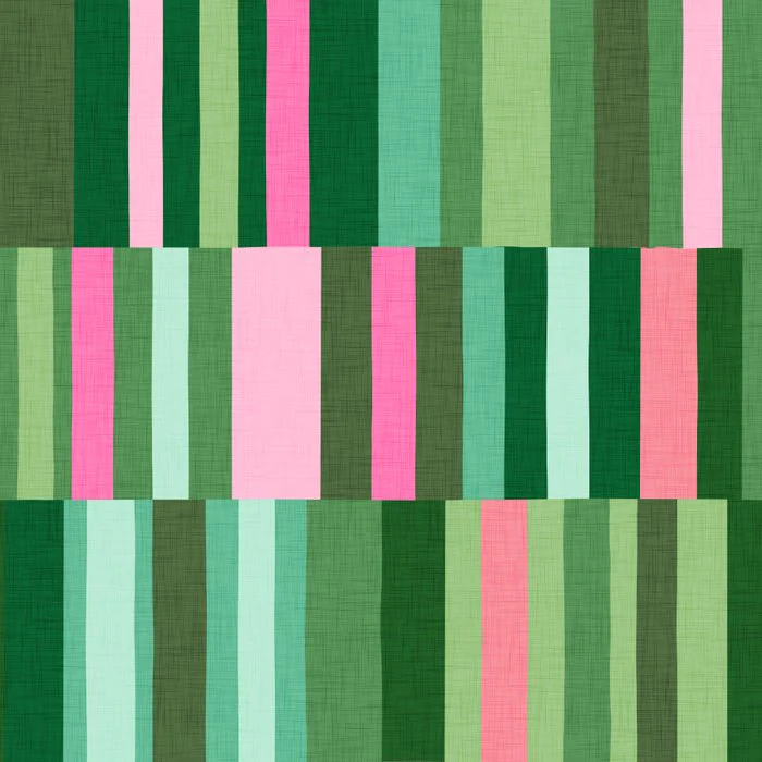 Color Block Stripes - Pink and Green