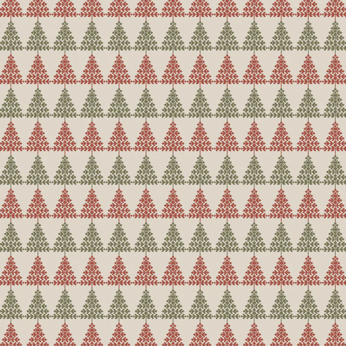 Cross Stitch Trees - Red and Green