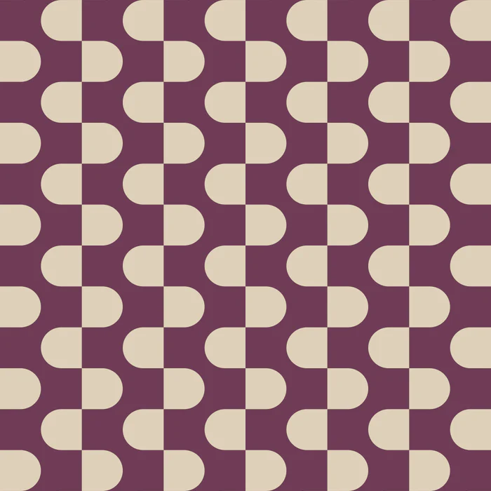 Retro Rounded Geometric Block Amaranth Angora