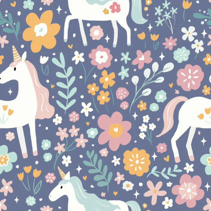 Whimsical Floral Unicorns