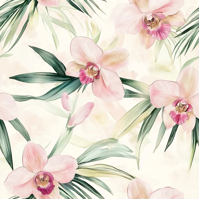 Pink Watercolor orchids