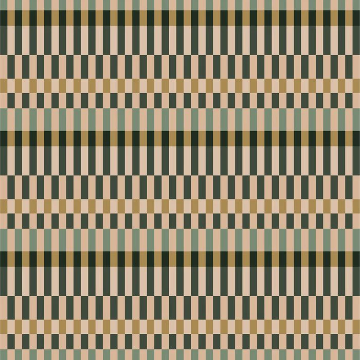 Retro Stripes and Checks Play in Sage Green and Mustard Yellow