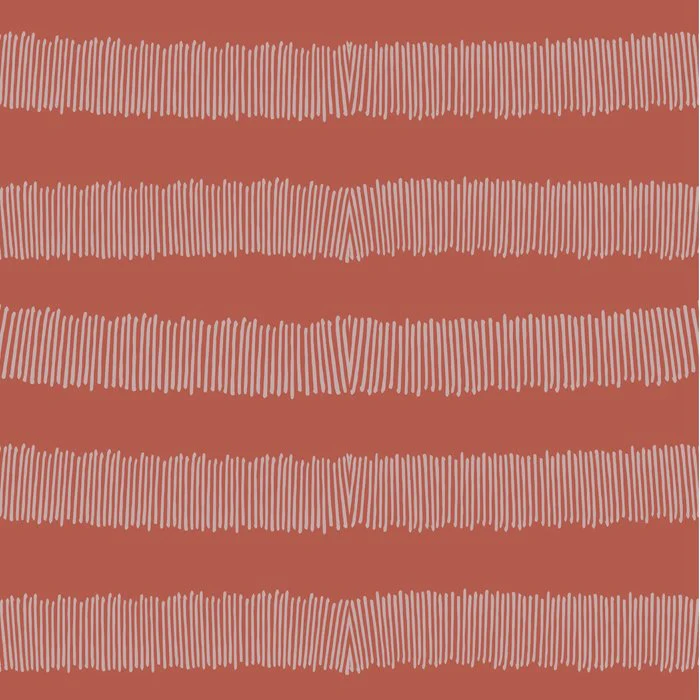 Fair organic stripes on rusty red