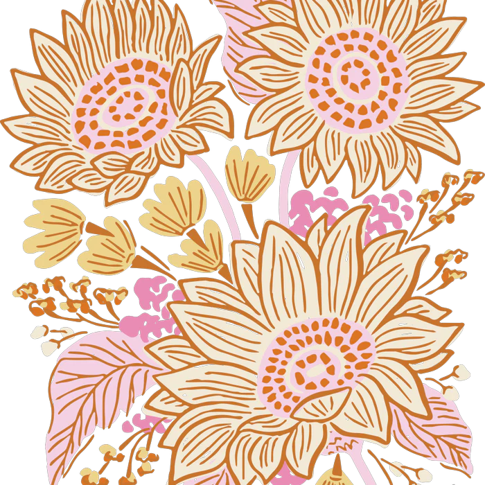 Sunflower - in yellow, pink