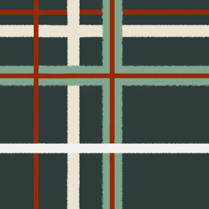 Green cabincore plaid