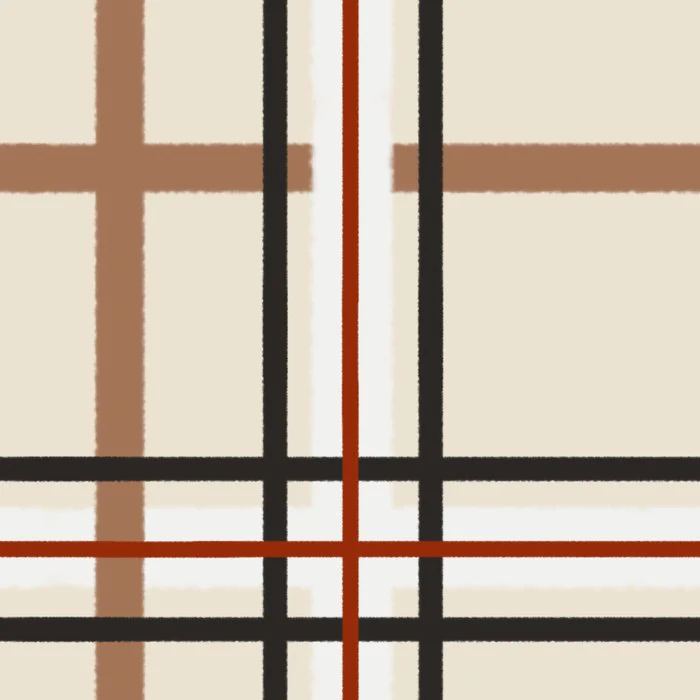 Cream cabincore plaid