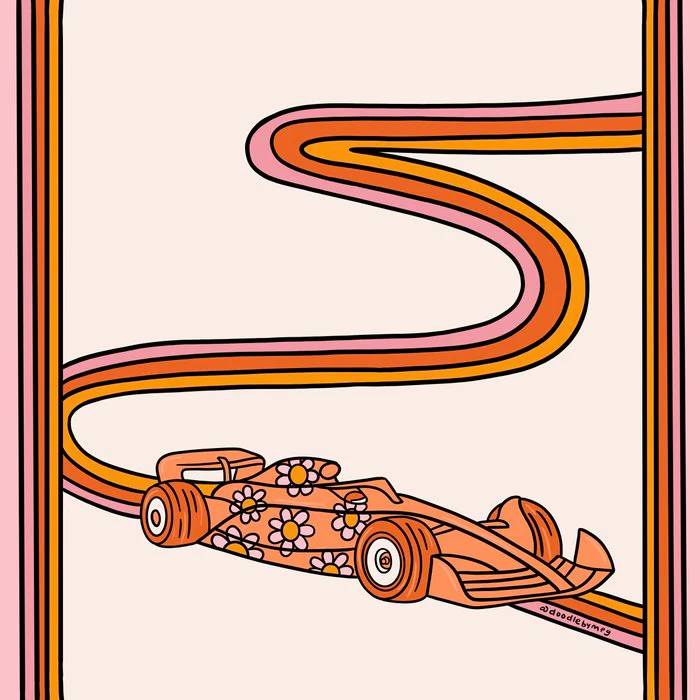 Retro Race Car in Orange