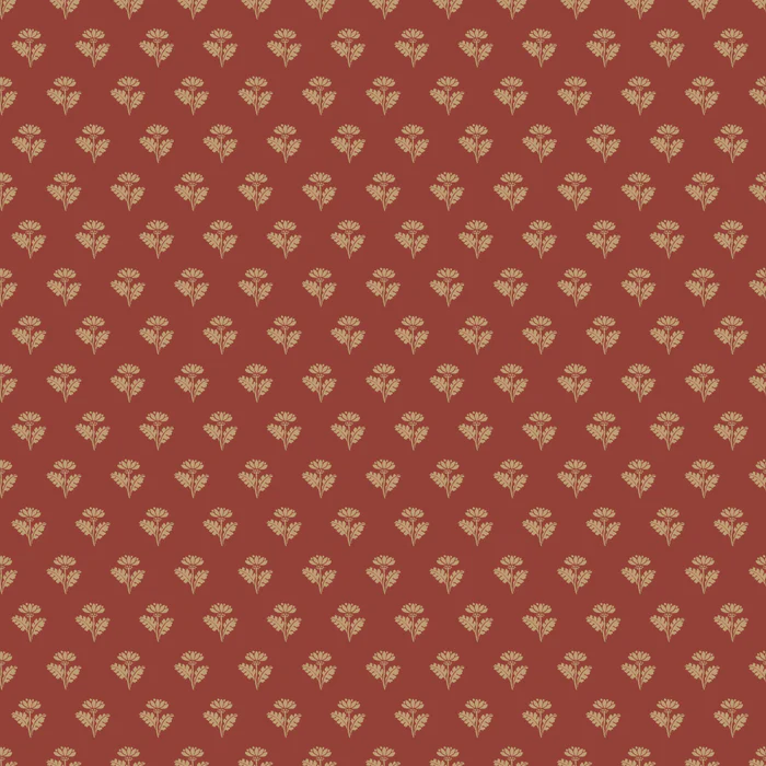 Cozy Cottage Chestnut Paper Flowers Vintage Floral Pattern