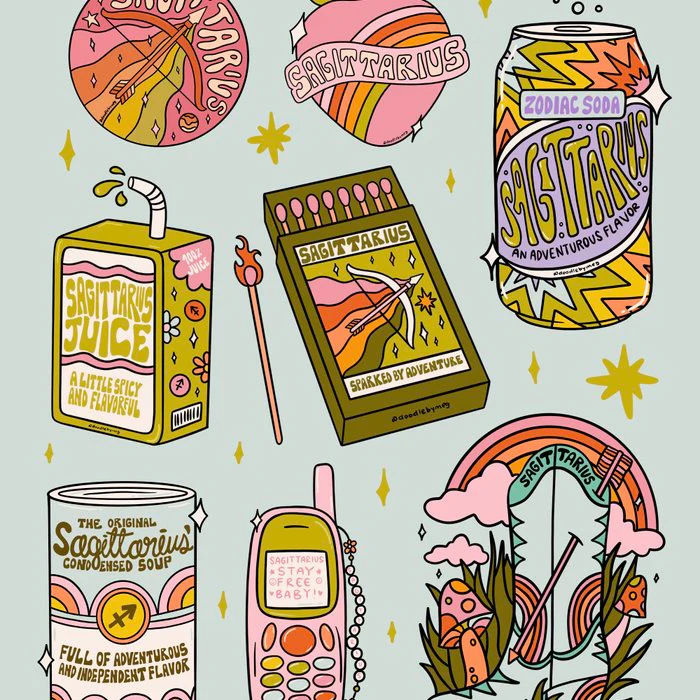 Sagittarius Tattoo Flash Sheet