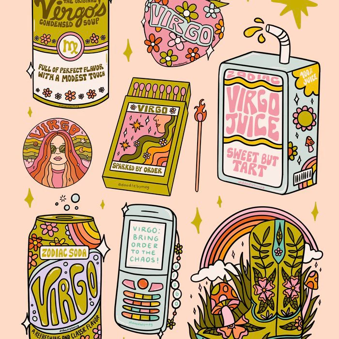 Virgo Tattoo Flash Sheet