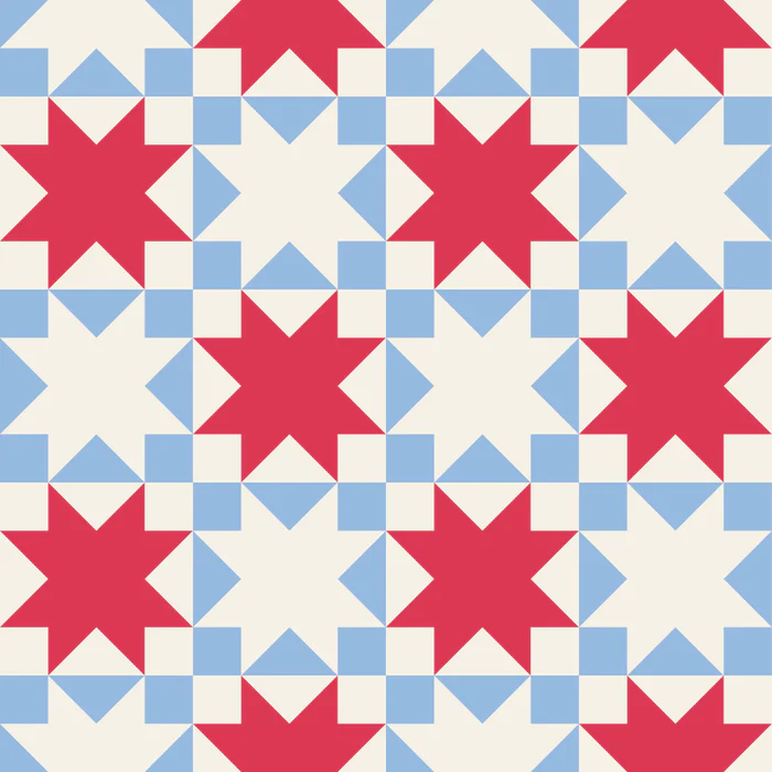 Red and Blue Star Pattern