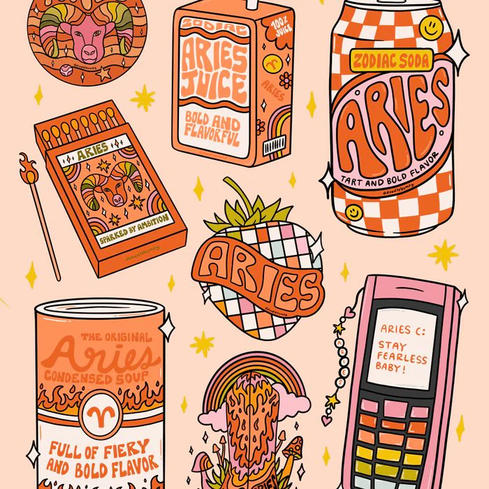 Aries Tattoo Flash Sheet