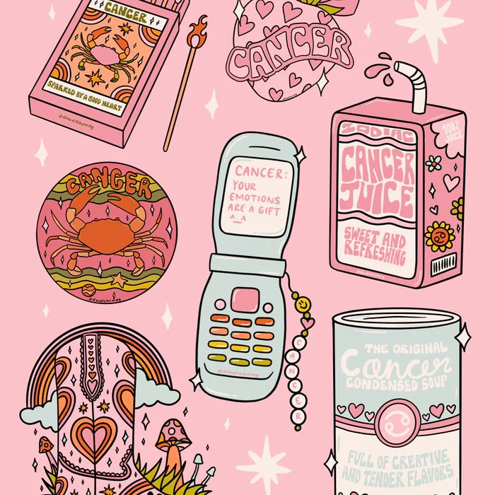 Cancer Tattoo Flash Sheet