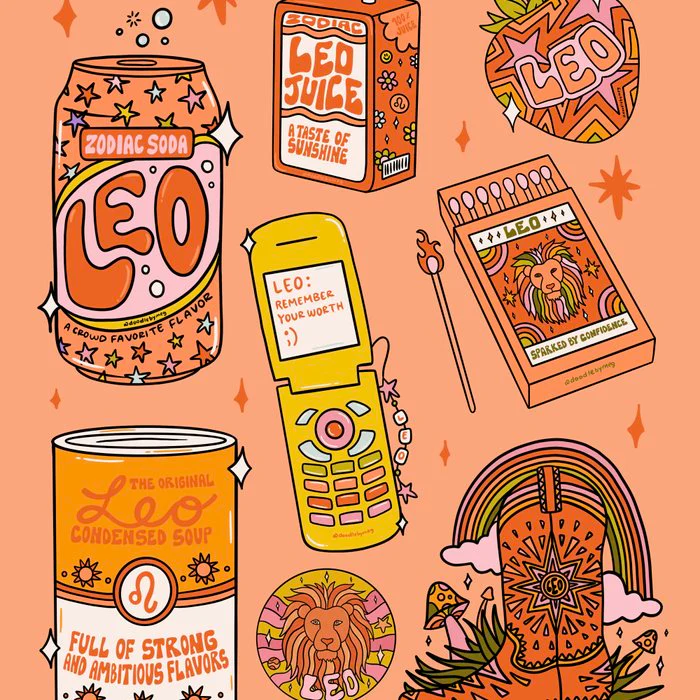 Leo Tattoo Flash Sheet