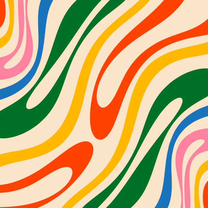Groovy Colorful Abstract Wavy Loops Pattern