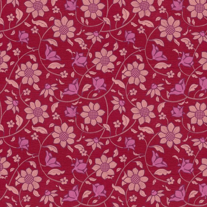 Crimson Blooms Vintage Floral Pattern