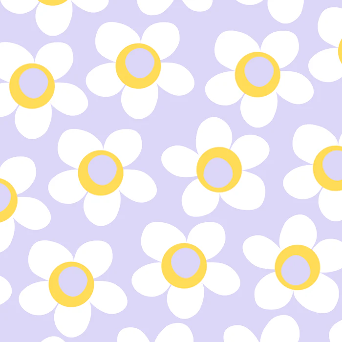 Cheerful Maisie Flowers Floral Pattern in Lavender Pastel