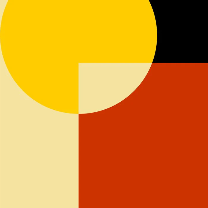 Terracotta Sunrise - Mid-Century Modern Abstract Art