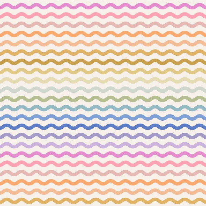 Rainbow waves stripe pattern