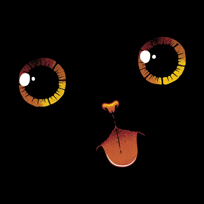 Cute Black Cat Minimalist Tongue