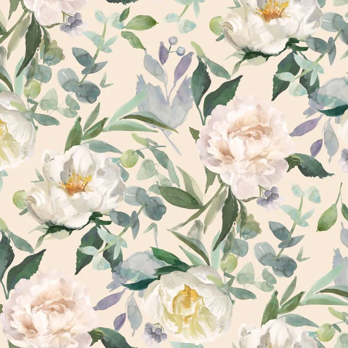 Vintage Peony Watercolor Garden Romance