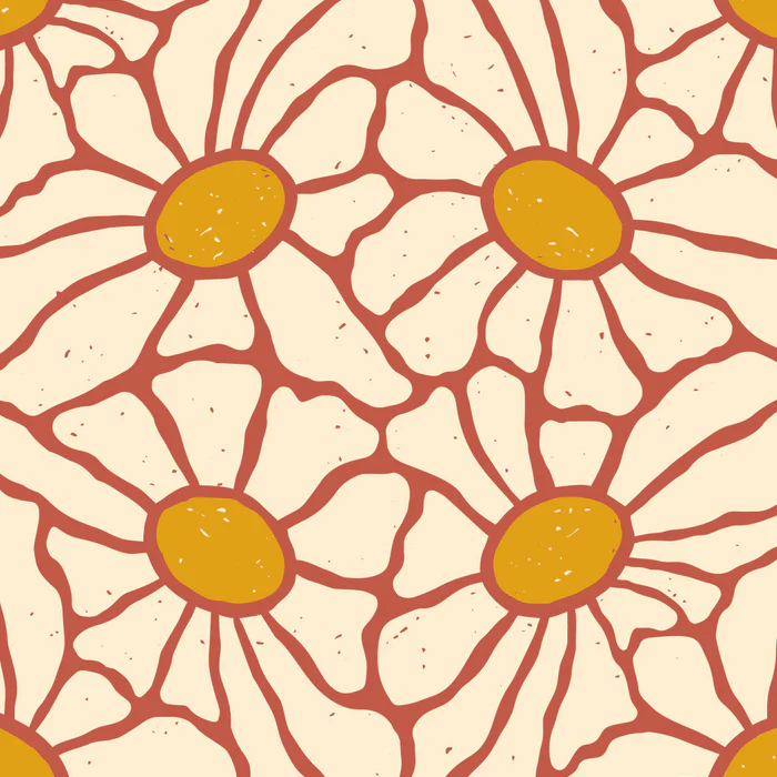 Groovy daisy mosaic pattern