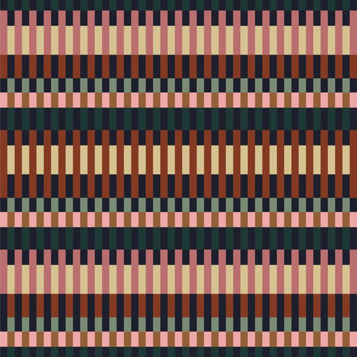 Colorful Retro Stripes and Checks Play in Earth Tones