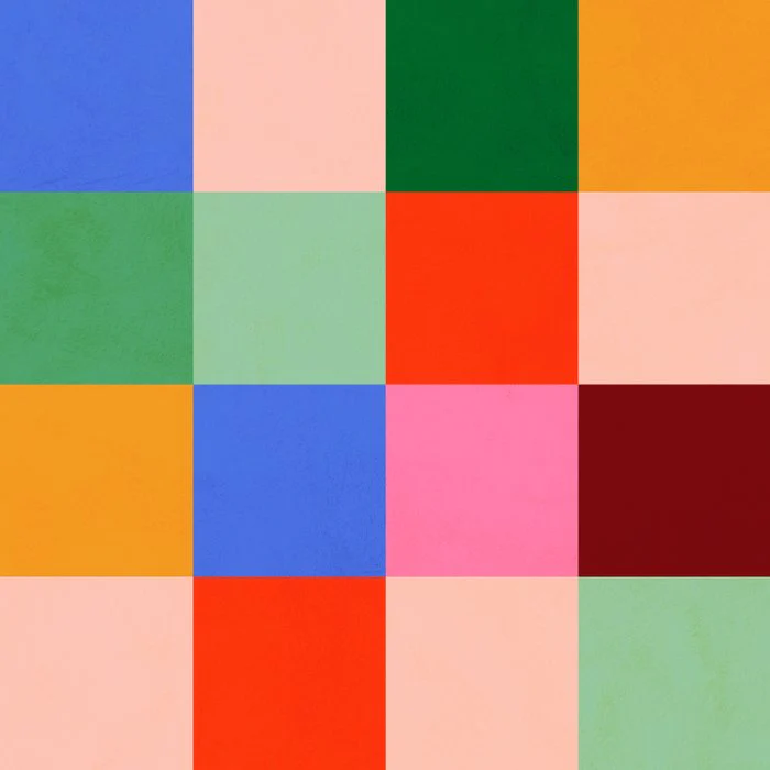 Festive and Bright Mid-mod check  pattern