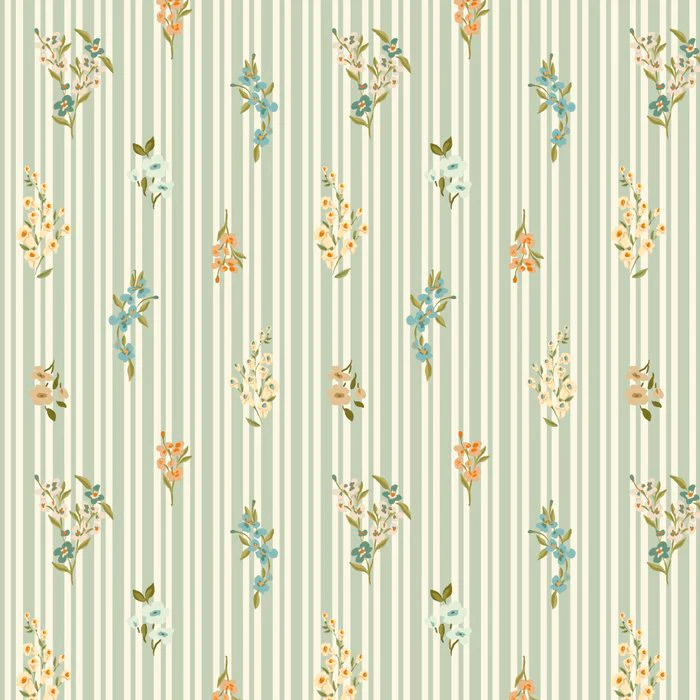 Vintage Floral Stripes
