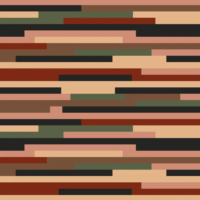 Mid Mod Colorful Retro Stripes Play in Earth Tones 1