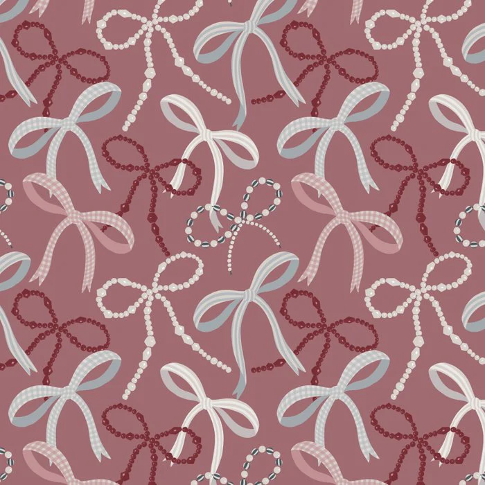 Elegant Festive Ribbon and Bow Christmas Pattern - Cozy Holiday Design