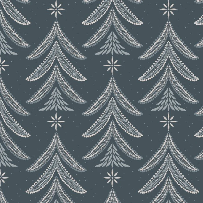 Boho Scandinavian Christmas Trees Pattern - Dotted Holiday Pines