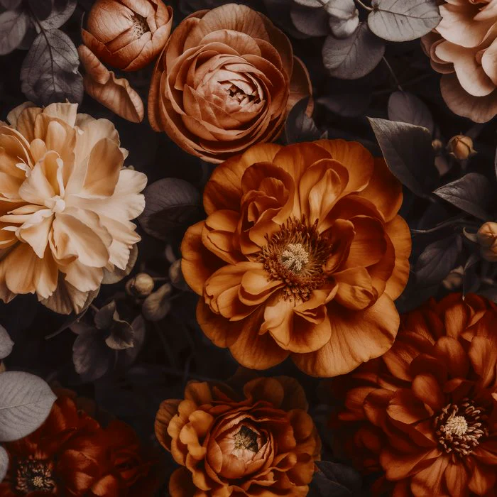 Rich Earthy Opulent Autumn Blossoms