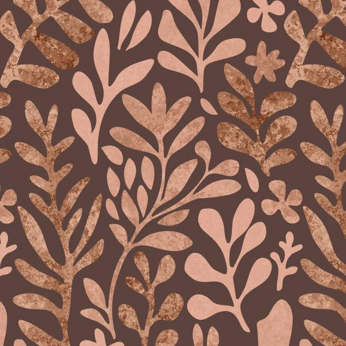 Matisse Inspired Foliage Shapes Warm Brown