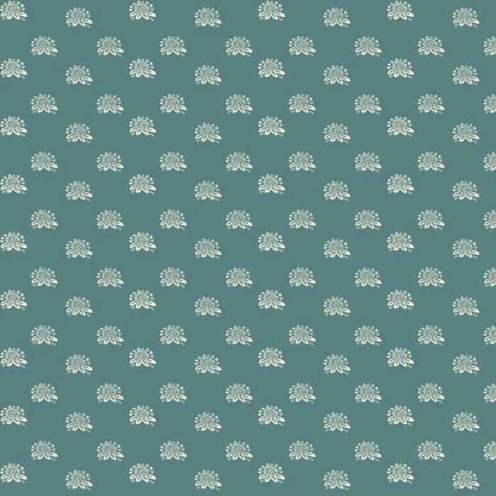 Vintage Teal Floral Pattern