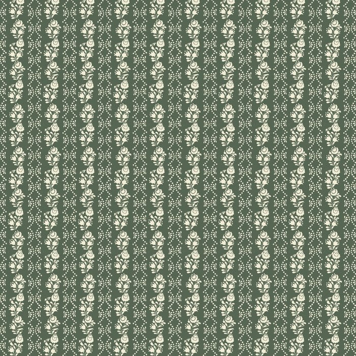 Sage Floral Stripe Pattern