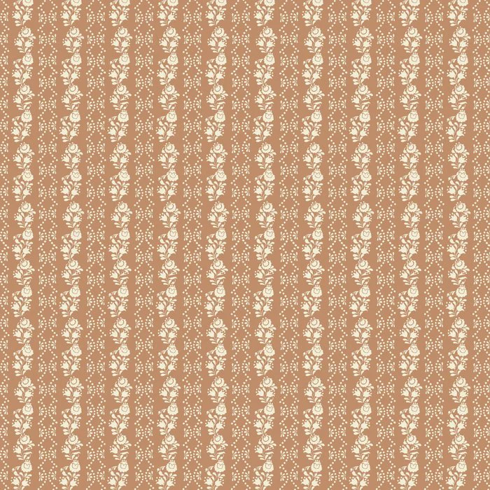 Terracotta Floral Stripe Pattern