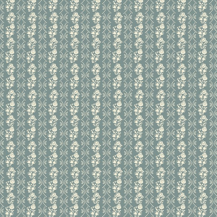 Blue Floral Stripe Pattern