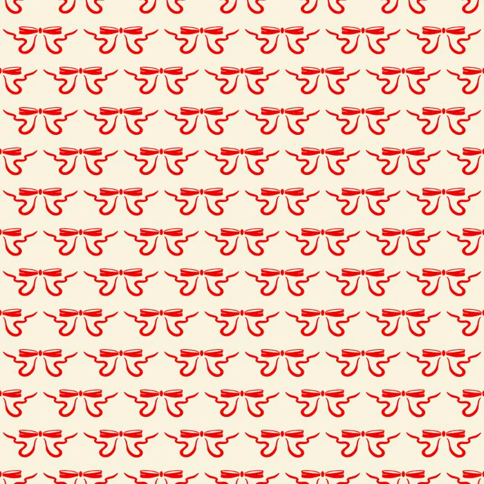 Just Bows Pattern - Red On Cream