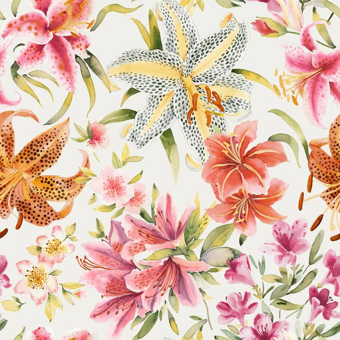 Botanic Retreat Lily Lush Floral Orange Green