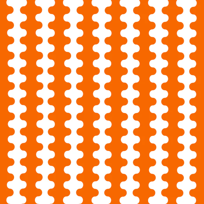 Wavy Stripe Ogee-A-Go-Go Retro Contemporary Pop Pattern in Orange and White