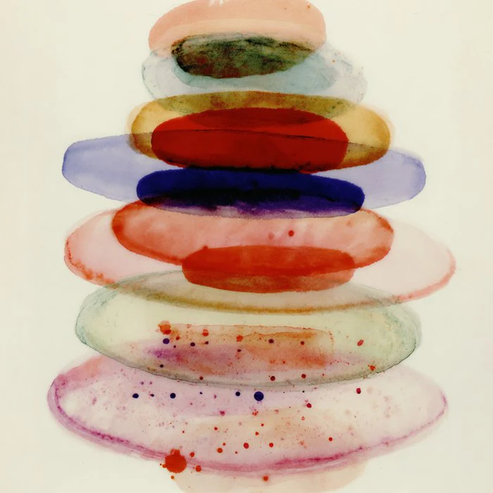 Balancing Hues - Watercolor Layers in Calm Harmony