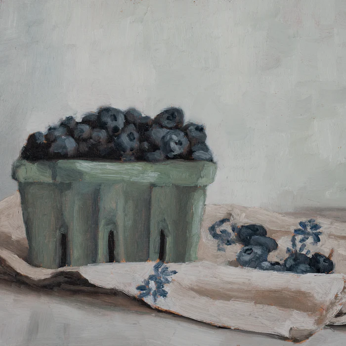 Blueberries in a Paper Crate