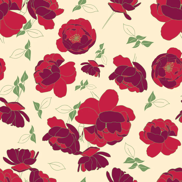 English Roses in Red and Cream