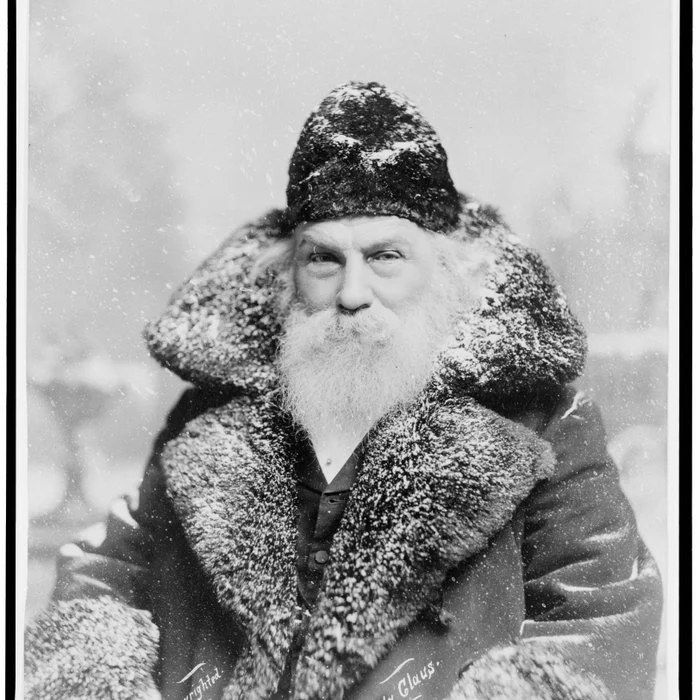 Santa Claus Vintage Black and White Photo, 1895